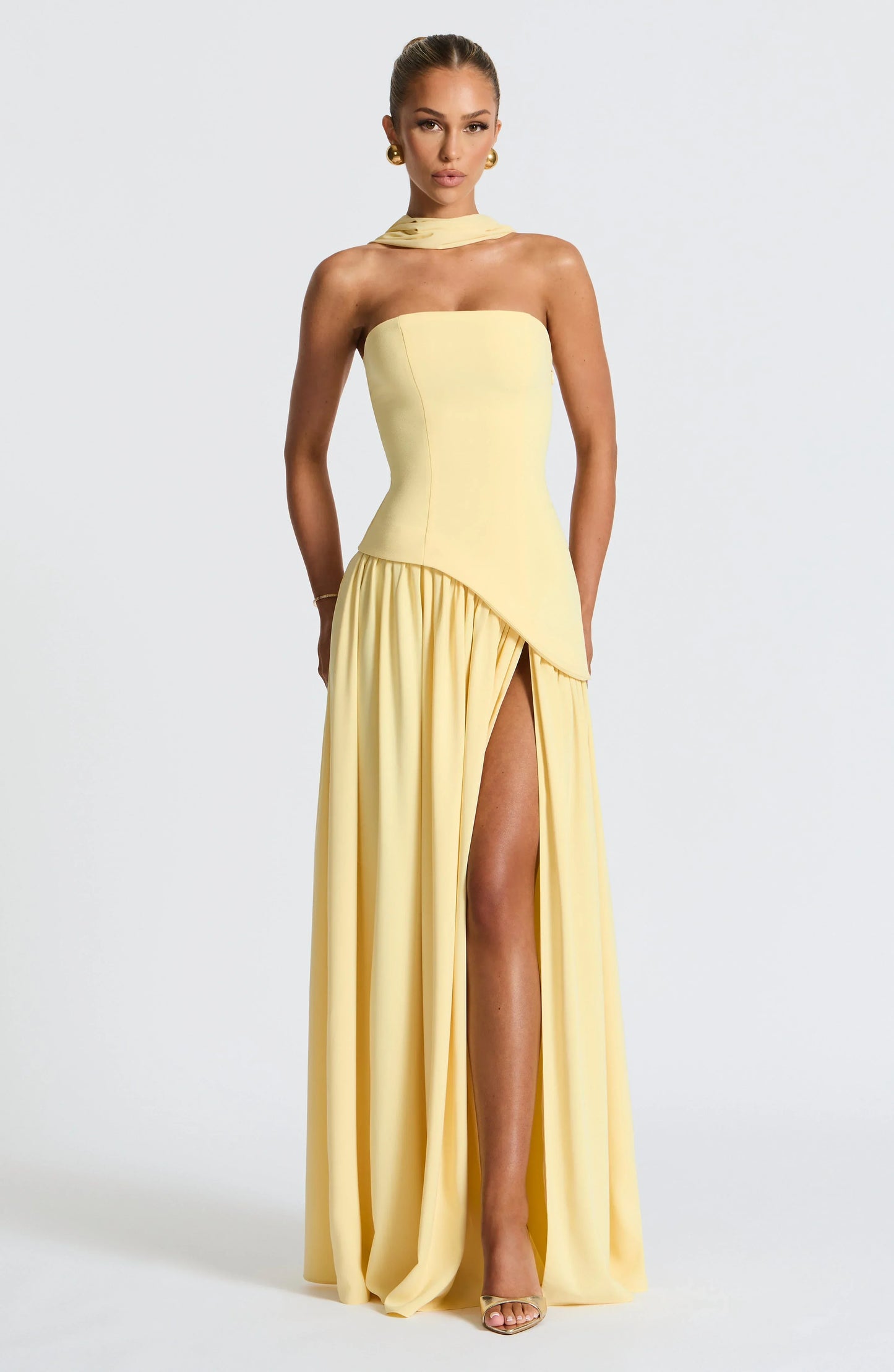 Robe Longue Femme Bustier Corset Fente Haute