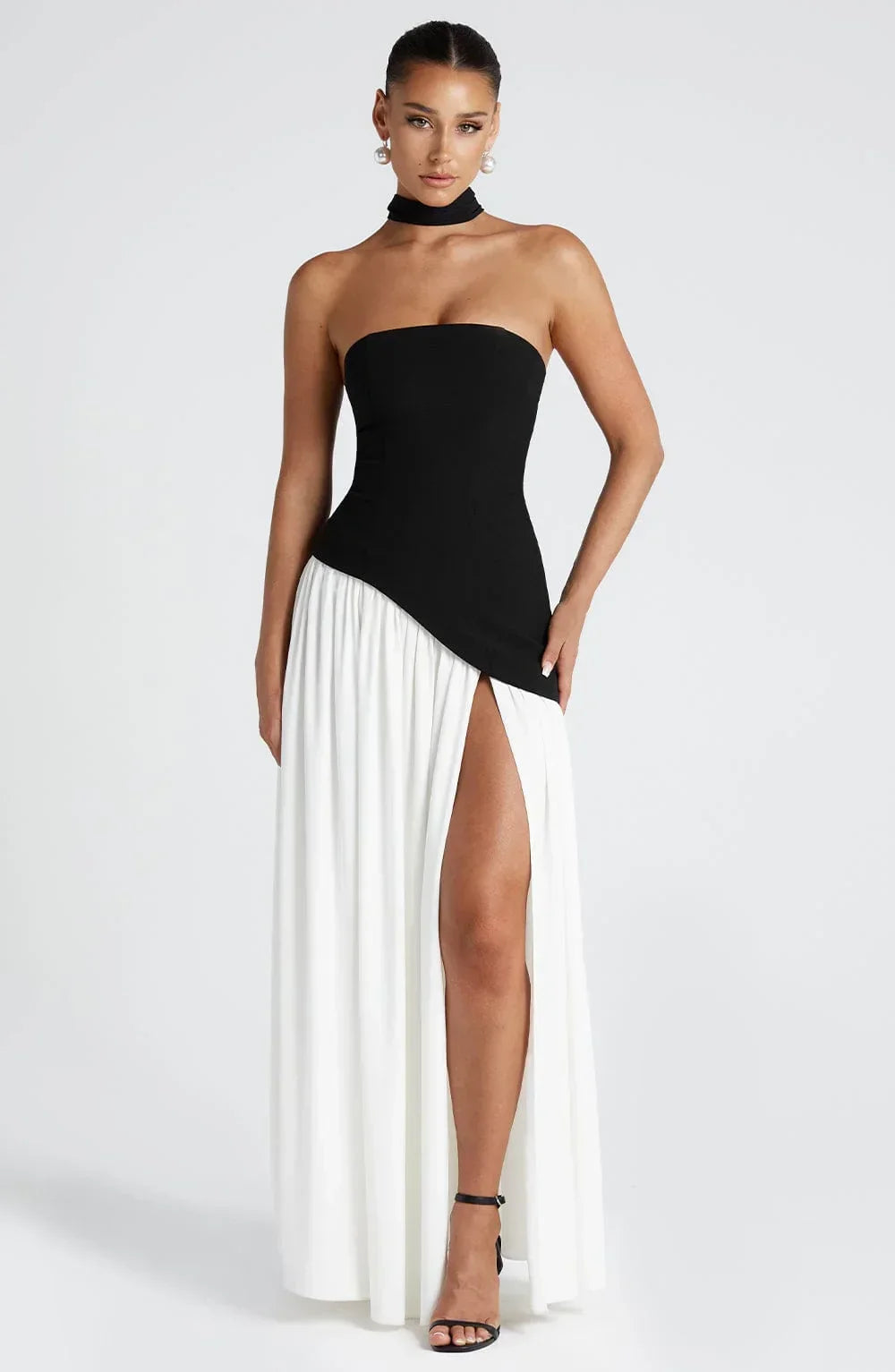 Robe Longue Femme Bustier Corset Fente Haute