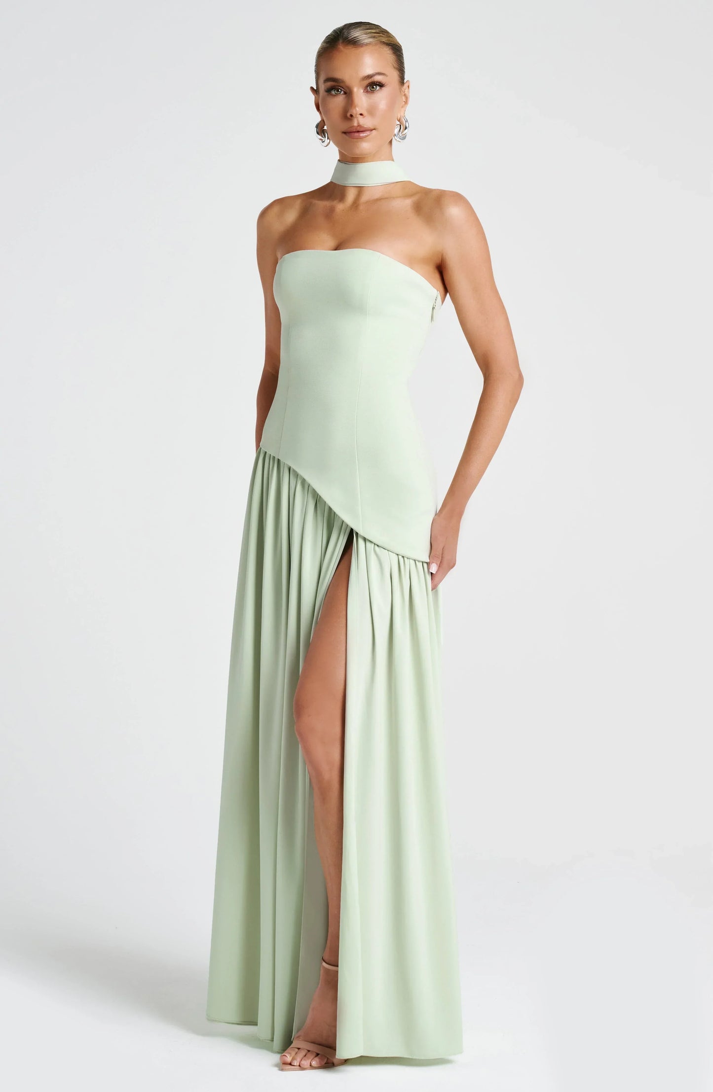 Robe Longue Femme Bustier Corset Fente Haute