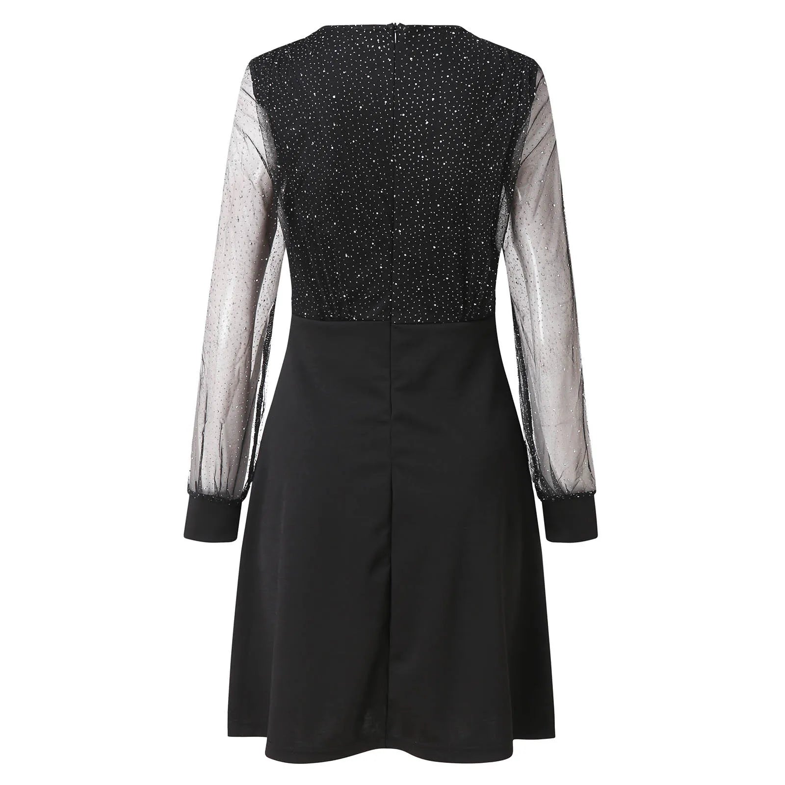 GlamourDress™ – Robe Longue Femme Élégante à Paillettes Manches Longues-5