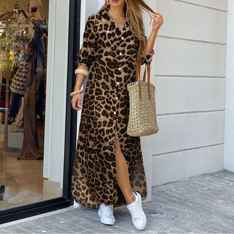 LéopardChic™ – Robe Longue Femme Élégante et Confortable en Tissu Respirant-5