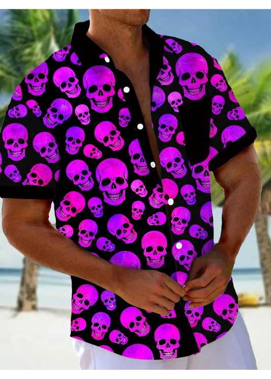 Chemise Homme Décontractée Manche Courte Style Rock - PanierRoyale