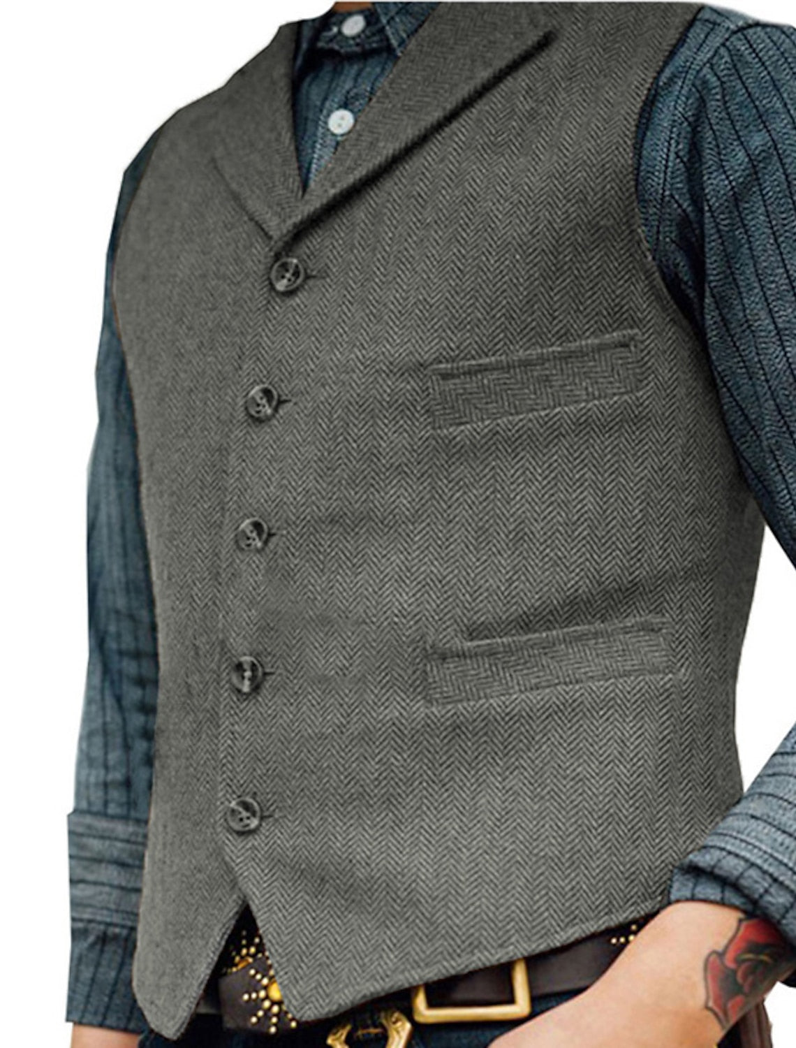 Gilet Homme Sans Manches à Boutons