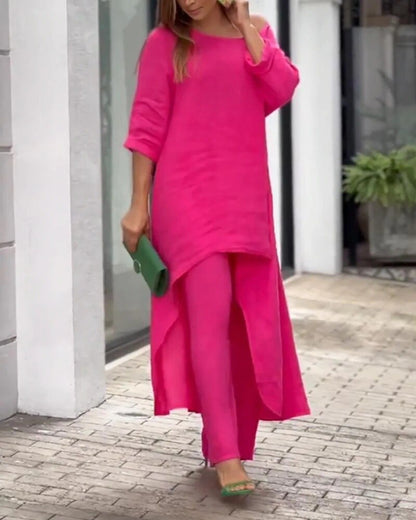 Robe Femme Élégante - Tunique Légère et Pantalon Slim