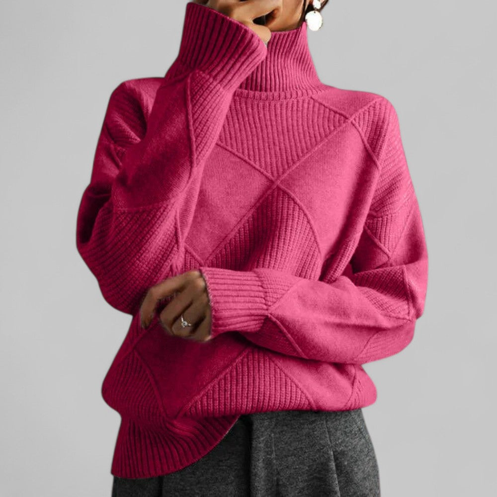 Pull Femme Grande Taille Hiver avec Col Roulé