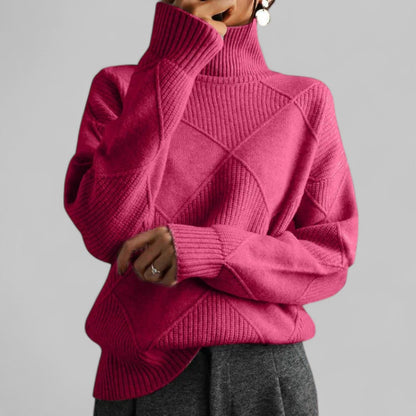 Pull Femme Grande Taille Hiver avec Col Roulé