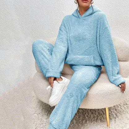 Pyjama Femme Hiver Chaud et Confortable avec Capuche