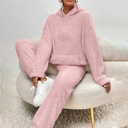 Pyjama Femme Hiver Chaud et Confortable avec Capuche