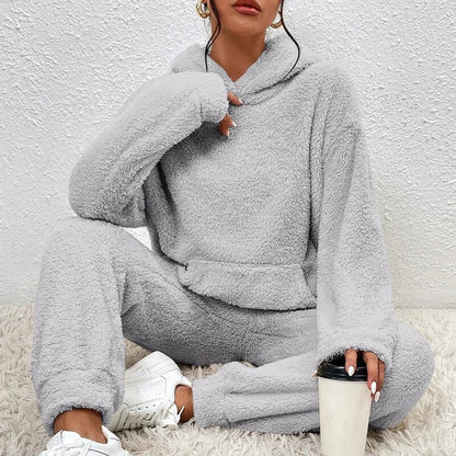 Pyjama Femme Hiver Chaud et Confortable avec Capuche