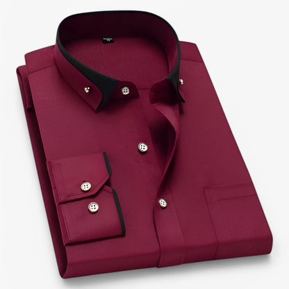 Chemise Homme à Col Contraste Décontractée et Confortable