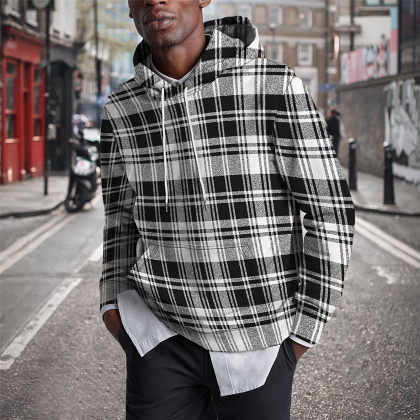 Sweat à Capuche Écossais Homme Casual et Confortable - PanierRoyale