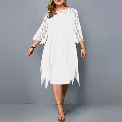 Robe imprimée fleurs élégante taille plus