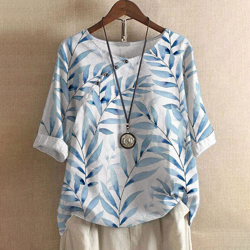 Blouse Femme à Manches Longues Décontractée Floral ➡️ Blouse Féminine à Fleurs avec Manches Longues