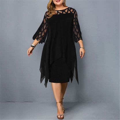 Robe imprimée fleurs élégante taille plus