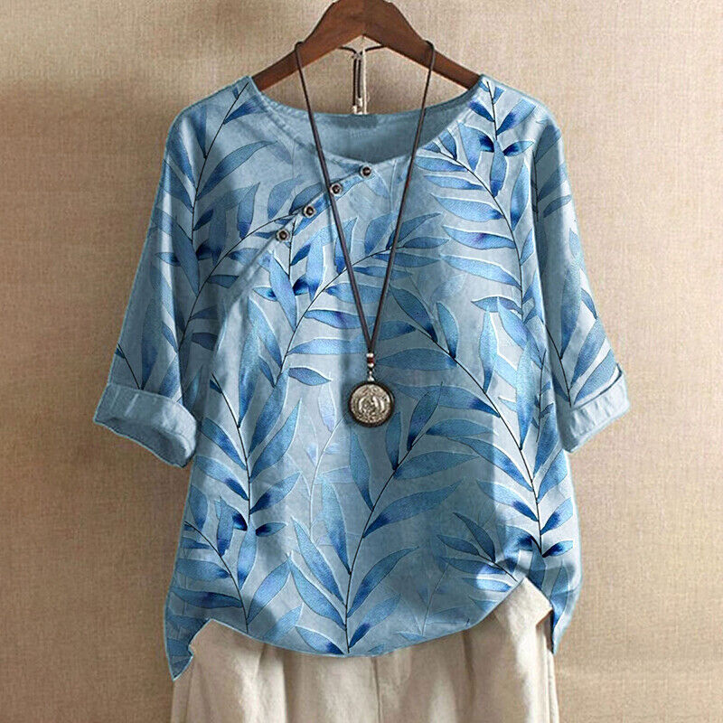 Blouse Femme à Manches Longues Décontractée Floral ➡️ Blouse Féminine à Fleurs avec Manches Longues - PanierRoyale
