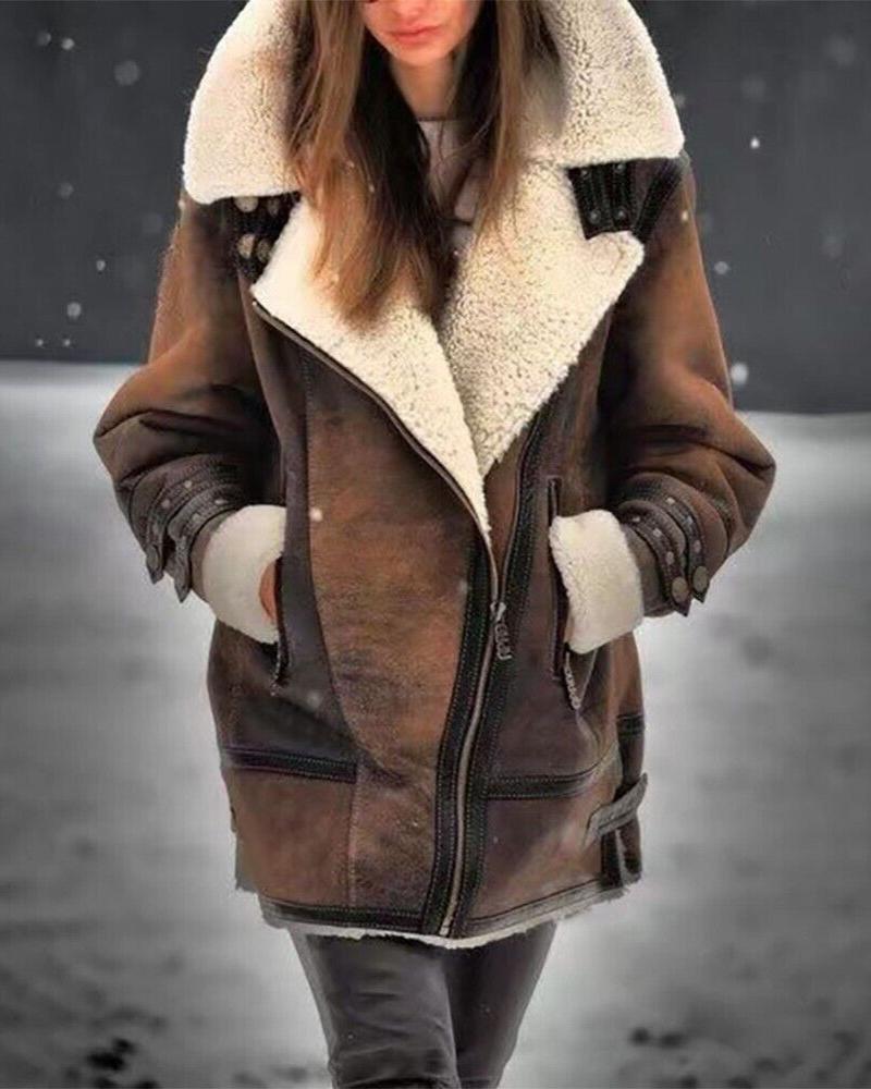 Veste Hiver Éclair Col Montant Chaude et Confortable