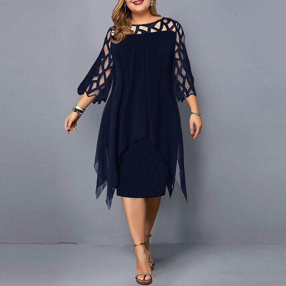 Robe imprimée fleurs élégante taille plus - PanierRoyale