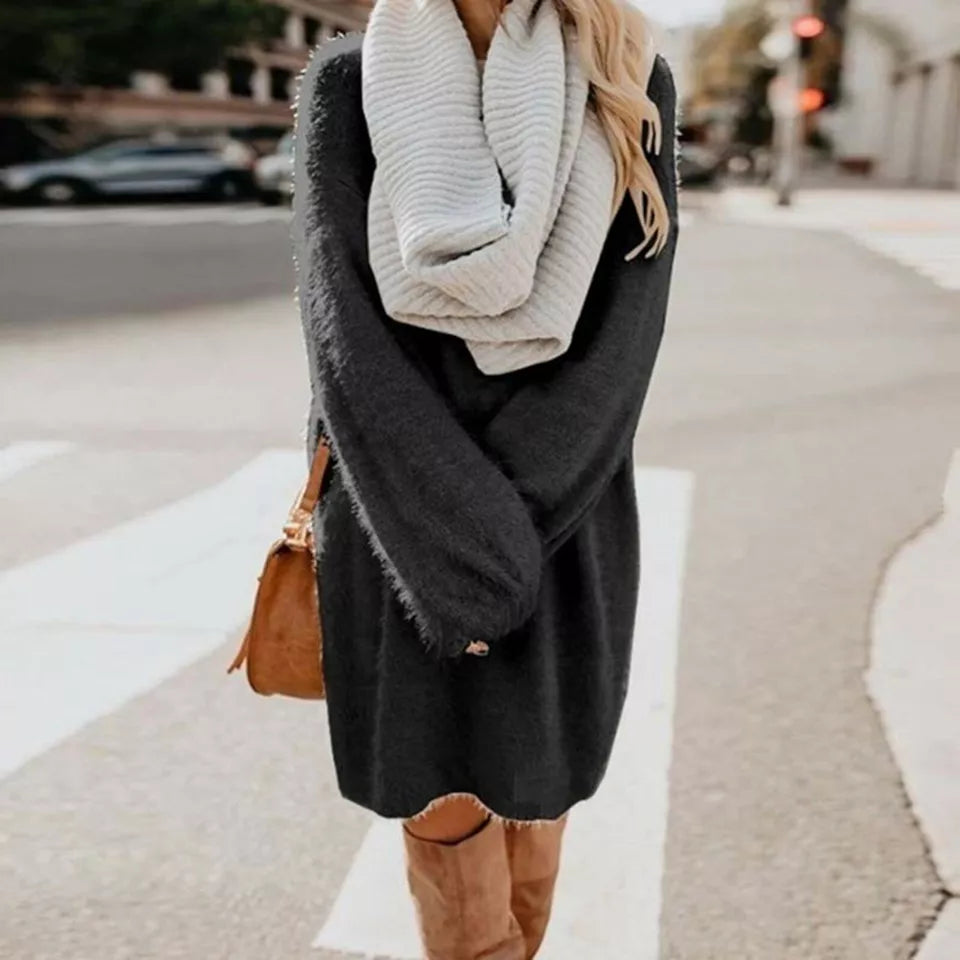 Robe Femme Hiver Chic à Manches Longues