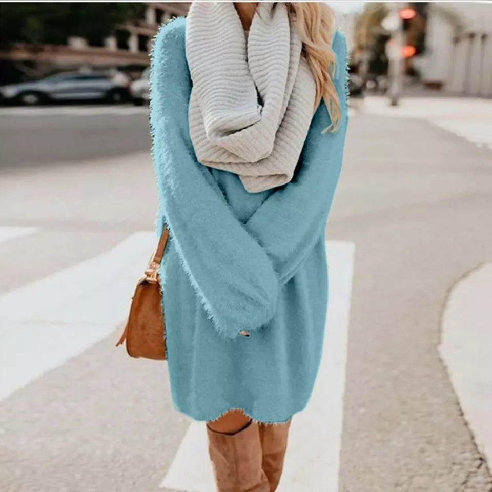 Robe Femme Hiver Chic à Manches Longues