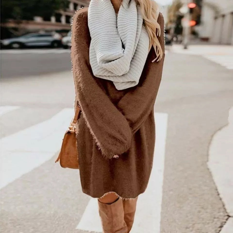 Robe Femme Hiver Chic à Manches Longues