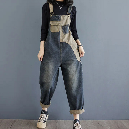 Salopette Femme Jeans Effet Usé - PanierRoyale