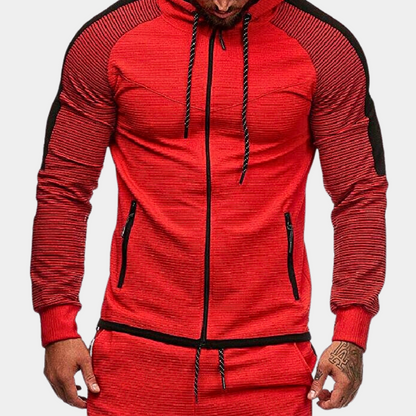 Veste à Capuche Rayée Sport pour Homme