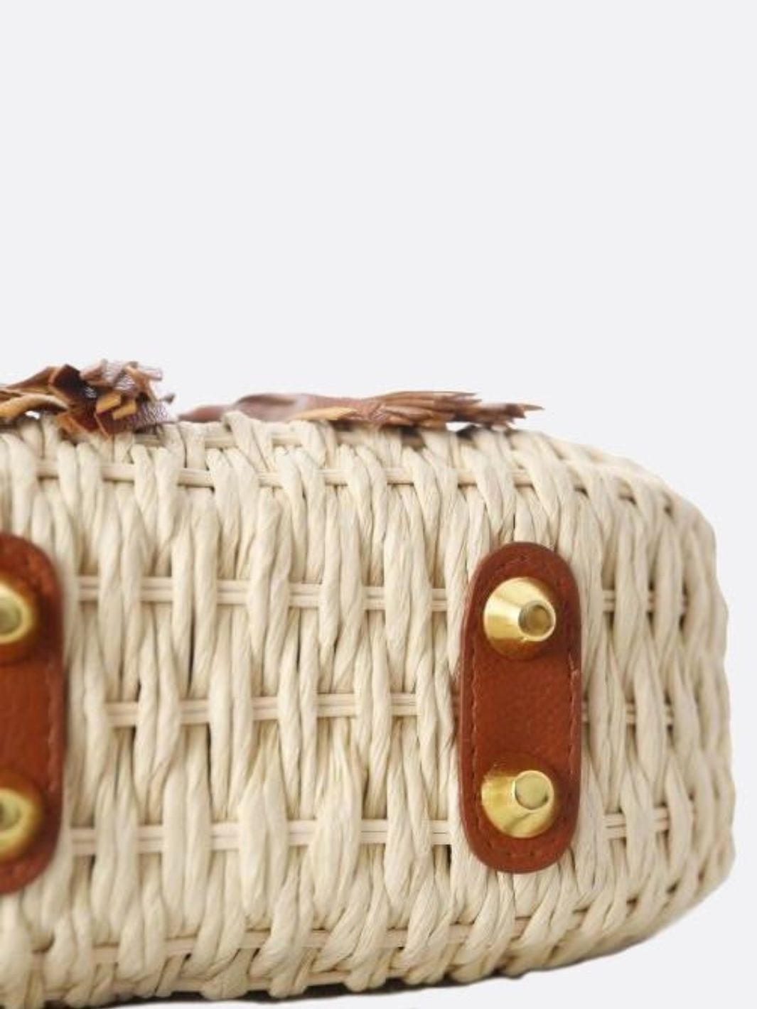 Sac Épaule Tressé avec Biais et Pompoms pour Femme