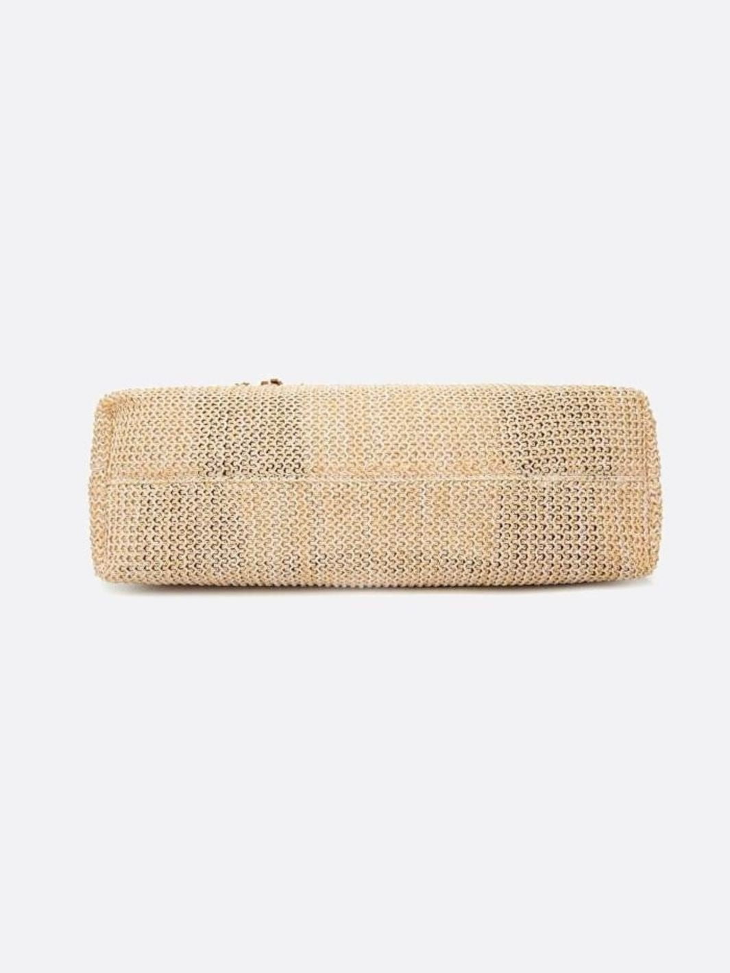 Sac Panier Grande Taille avec Poignées Longues et Pompons - Shopper en Osier pour Été