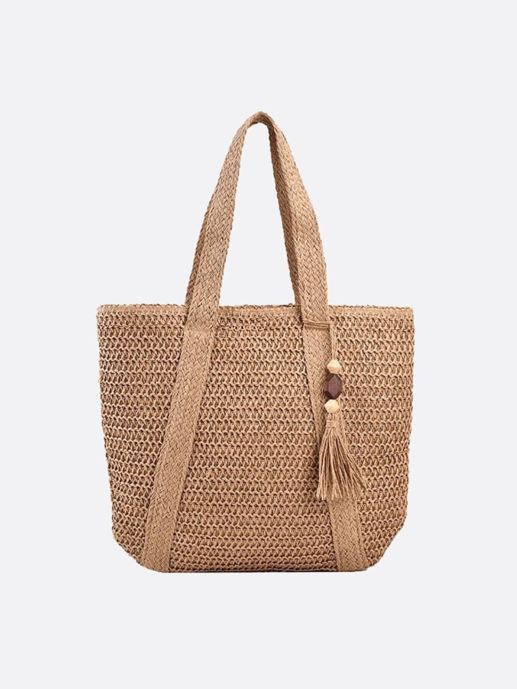 Sac à Main Tressé Grand Modèle avec Fermeture Éclair et Bourse Intérieure - BerlinGlamour