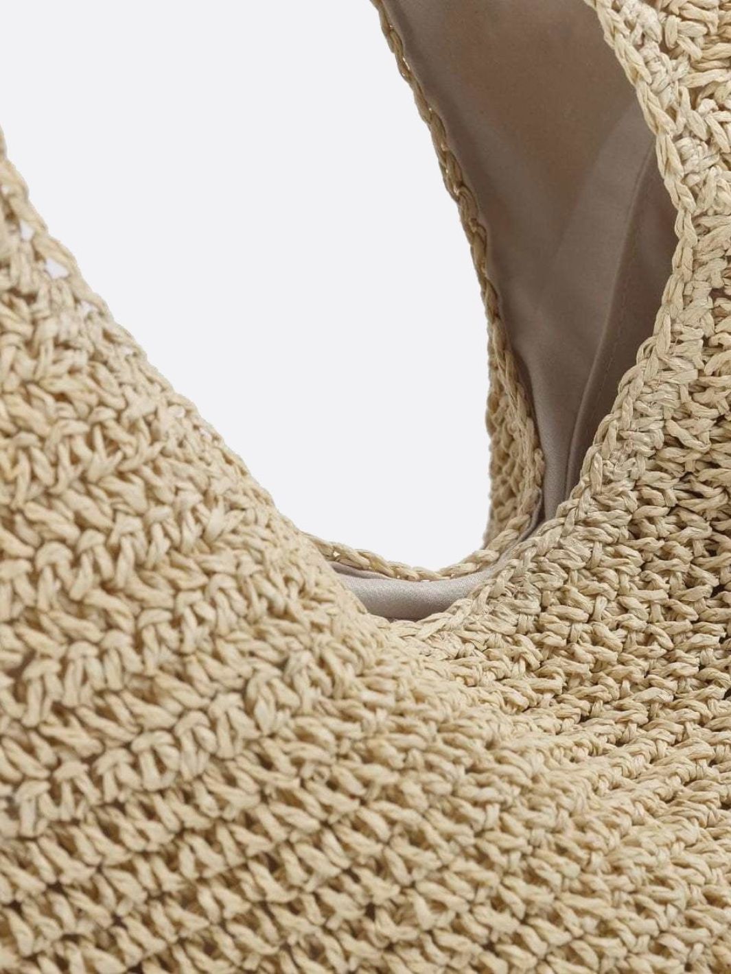 Sac Siena en Paille avec Fermeture Éclair et Brette