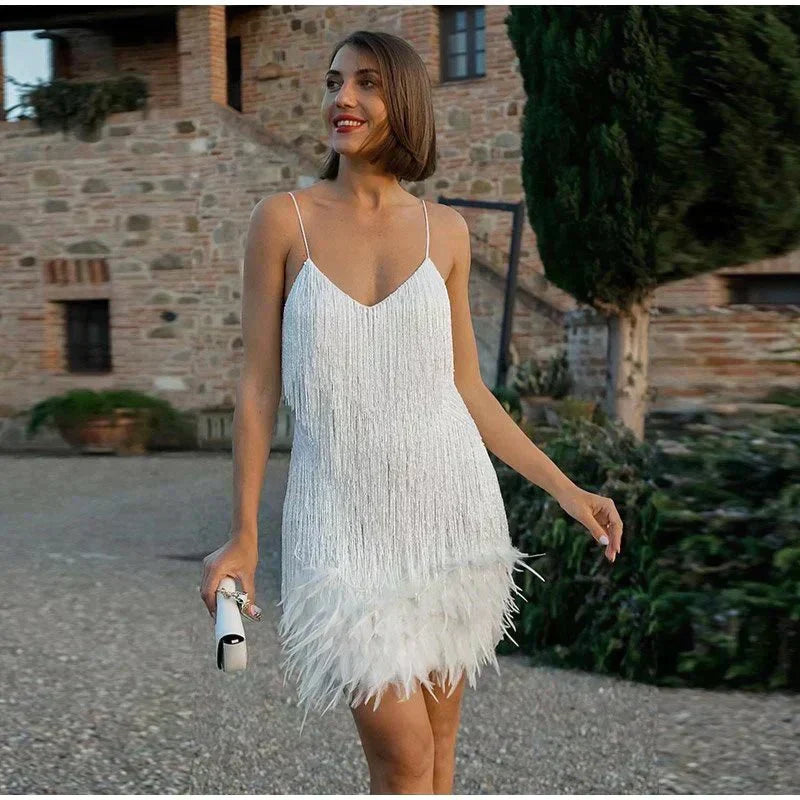 Robe Cocktail Femme Courte Éclairée Paillettes