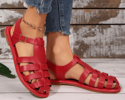 Sandales Femmes Cuir Lisse et Confortable