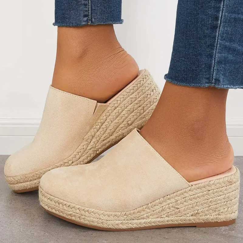 Mules Femmes Confortables en Cuir Bleu Marine
