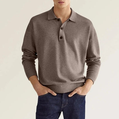 Polo Homme Manches Longues Classique et Confortable