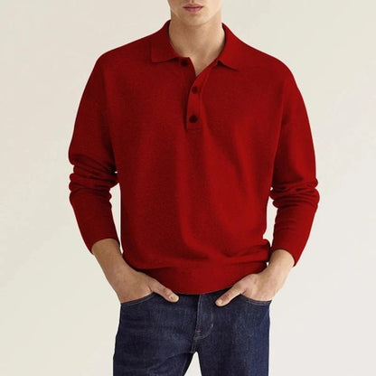 Polo Homme Manches Longues Classique et Confortable