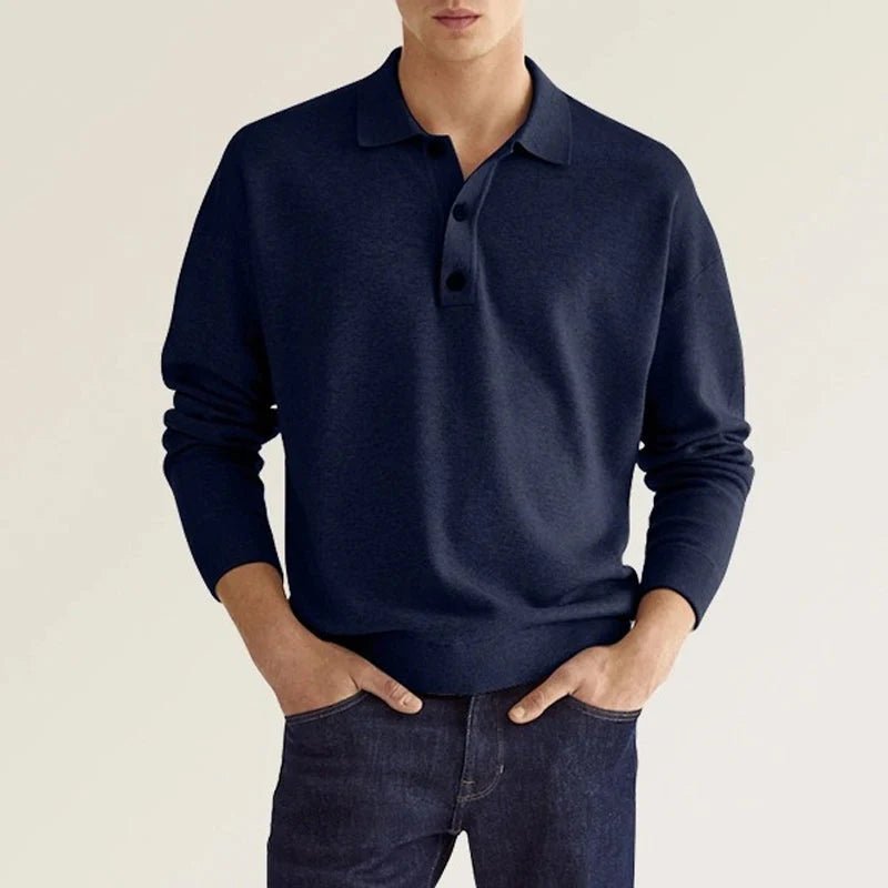 Polo Homme Manches Longues Classique et Confortable