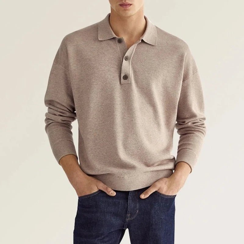 Polo Homme Manches Longues Classique et Confortable