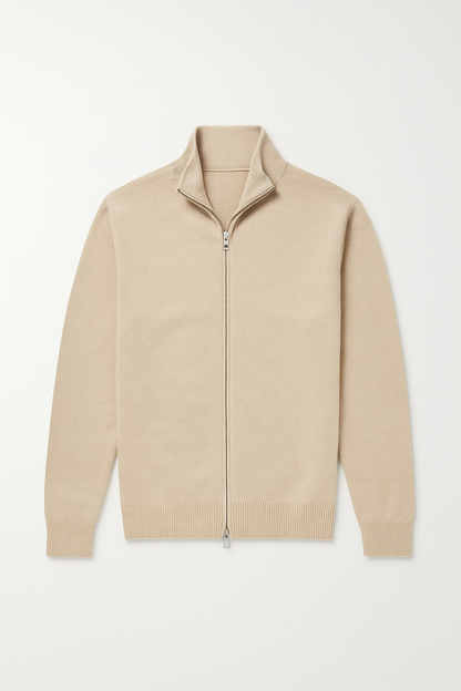 Cardigan Homme Maille Fine Zippé Coupe Ajustée