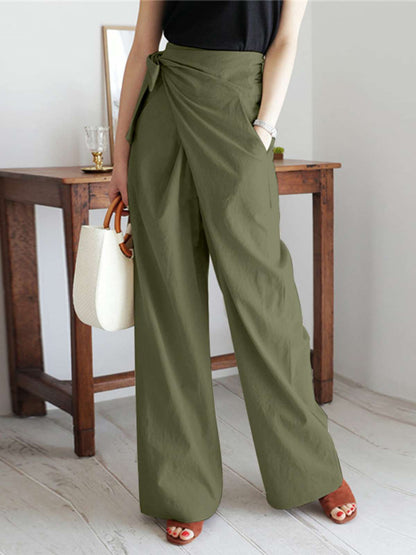 Pantalon Taille Haute Chic avec Poches Cachées
