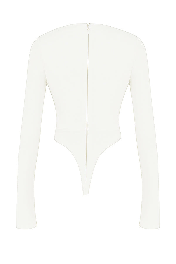 Top femme crop décolleté élégant manches longues