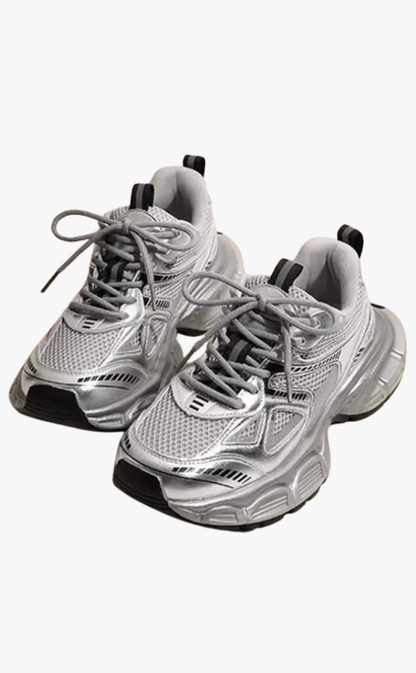 Baskets dames mesh confort et sport, semelle tendance gris
