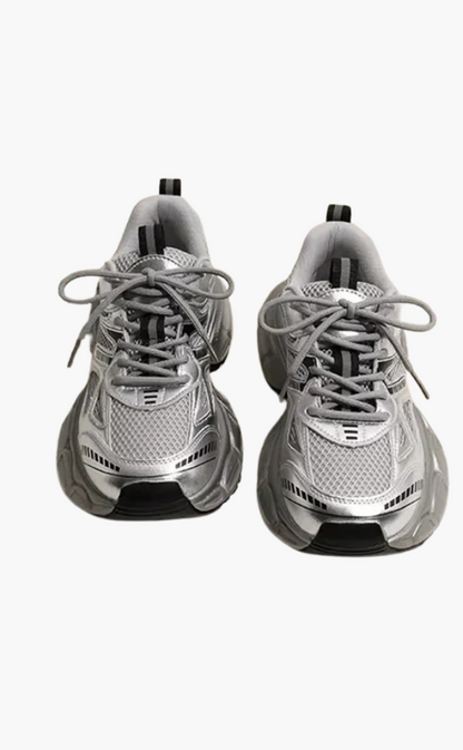 Baskets dames mesh confort et sport, semelle tendance gris
