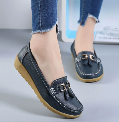Mocassins Femme en Cuir Souple et Confortables