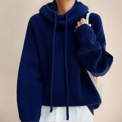 Pull Capuche Femme Tricoté Doux et Chaud