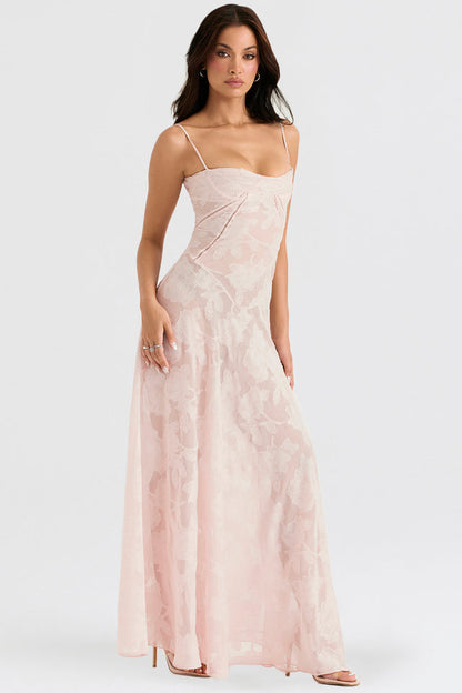 Robe de Soirée Chic en Dentelle avec Bretelles Réglables
