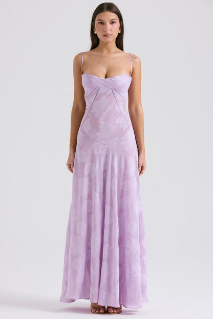 Robe de soirée rose pâle en satin avec bretelles fines