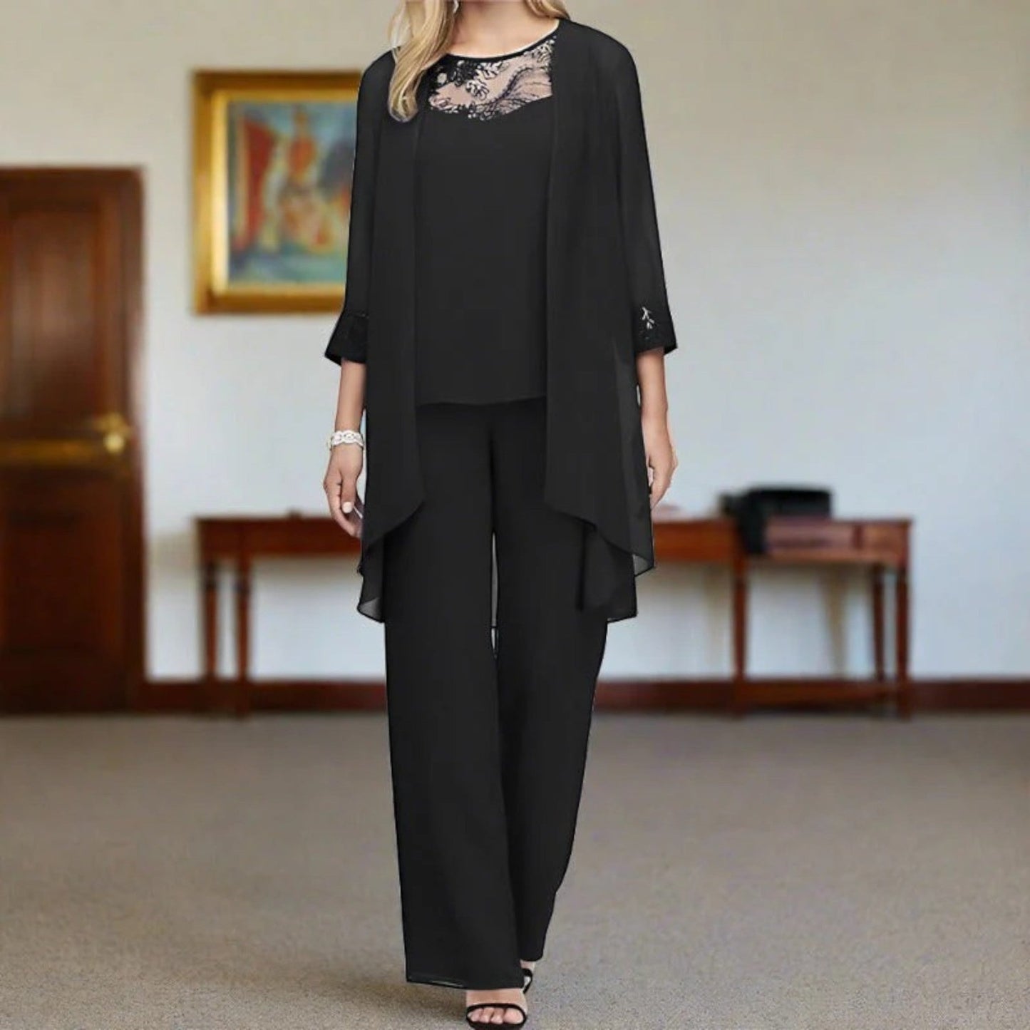 Robe Femme Ensemble Trois Pièces Chic et Élégant
