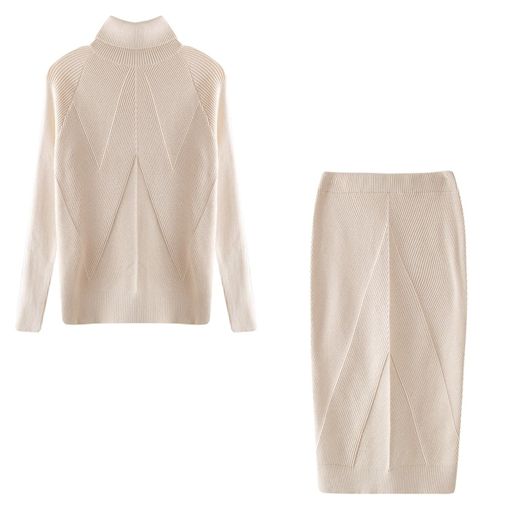 Ensemble Deux Pièces Femme Hiver Chaud et Élégant