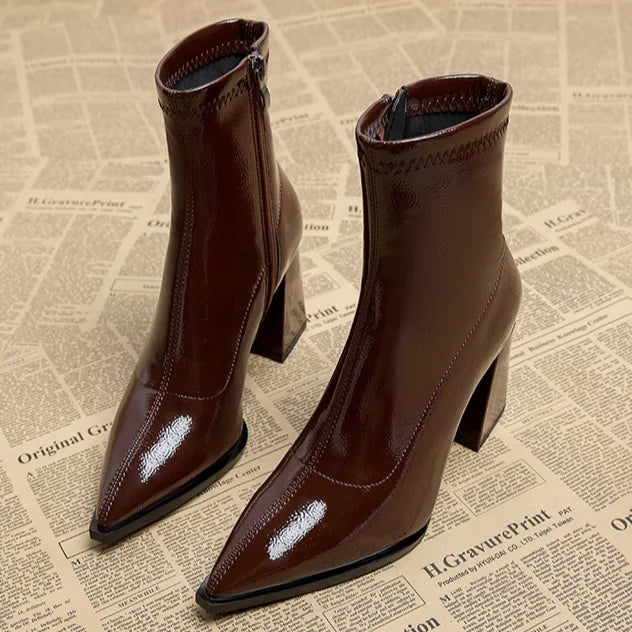 Bottines Femmes Hauts Talons Chic Hiver