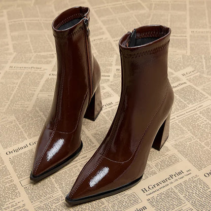 Bottines Femmes Hauts Talons Chic Hiver